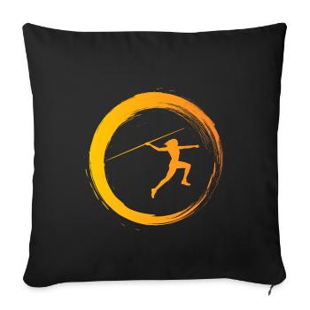 Sporty Hobby Leidenschaft Speerwurf - Sofakissenbezug 45 x 45 cm - Schwarz - Vorne
