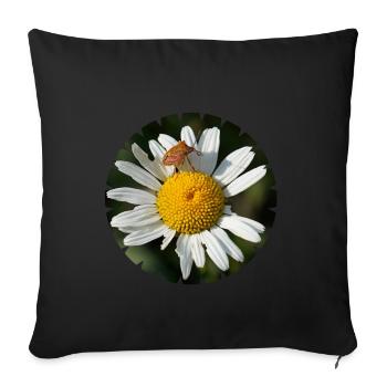 Flowers and insects are inextricably linked - Sofa pillowcase 17,3'' x 17,3'' (45 x 45 cm) - black - Front