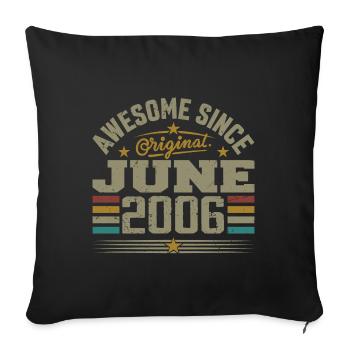 June 2006 Birthday Gift June 2006 June - Sofa pillowcase 17,3'' x 17,3'' (45 x 45 cm) - black - Front