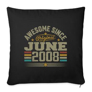 Juin 2008 Cadeau D’anniversaire Juin 2008 Juin - Housse de coussin décorative 45 x 45 cm - noir - Devant