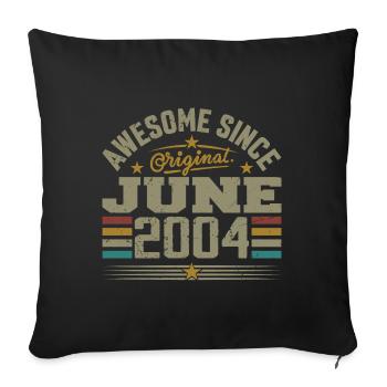 Juin 2004 Cadeau D’anniversaire Juin 2004 Juin - Housse de coussin décorative 45 x 45 cm - noir - Devant