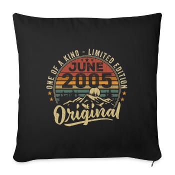 June 2005 Vintage Birthday Gift 2005 June - Sofa pillowcase 17,3'' x 17,3'' (45 x 45 cm) - black - Front