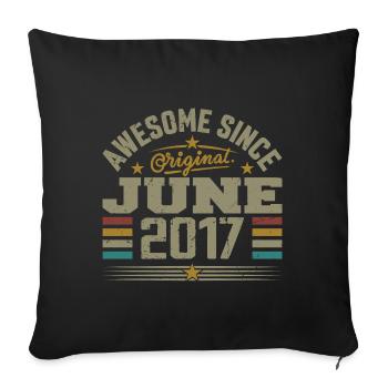 June 2017 Birthday Gift June 2017 June - Sofa pillowcase 17,3'' x 17,3'' (45 x 45 cm) - black - Front