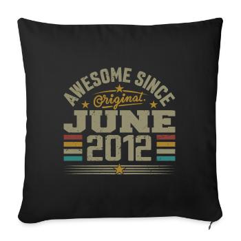 June 2012 Birthday Gift June 2012 June - Sofa pillowcase 17,3'' x 17,3'' (45 x 45 cm) - black - Front