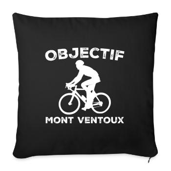 Objectif Mont Ventoux Cyclist Vélo - Sofa pillowcase 17,3'' x 17,3'' (45 x 45 cm) - black - Front