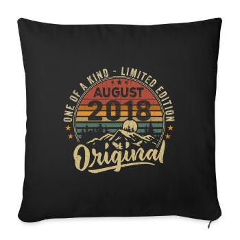 August 2018 Geburtstagsgeschenk 2018 Legenden August - Sofakissenbezug 45 x 45 cm - Schwarz - Vorne