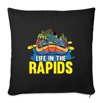 Rafting White Water Canoe Kayak - Sofa pillowcase 17,3'' x 17,3'' (45 x 45 cm) - black - Front