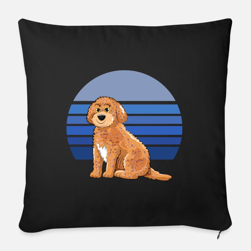 Cockapoo Retro Blue - Sofa pillowcase 17,3'' x 17,3'' (45 x 45 cm) - black