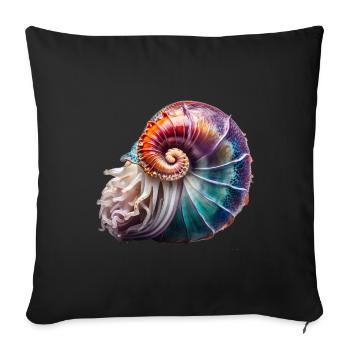 Le Nautilus est aussi appelé un bateau perlé - Housse de coussin décorative 45 x 45 cm - noir - Devant