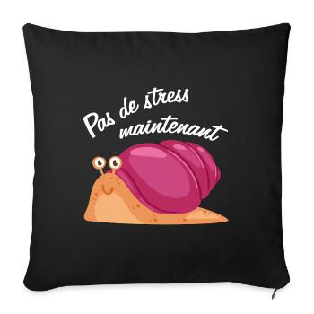 Pas de stress, un escargot qui dort. - Housse de coussin décorative 45 x 45 cm - noir - Devant