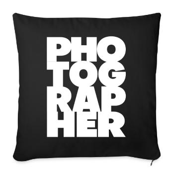 Photographe Photographe - Housse de coussin décorative 45 x 45 cm - noir - Devant