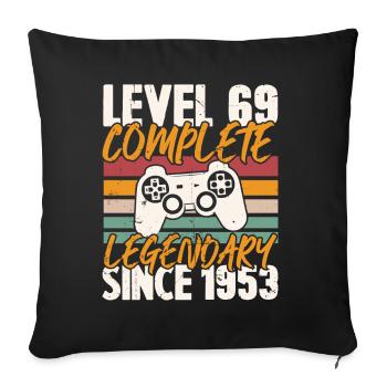 Niveau 69 Complet Vintage Anniversaire 69 Ans - Housse de coussin décorative 45 x 45 cm - noir - Devant