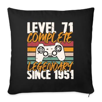 Niveau 71 Complet Vintage Anniversaire 71 Ans - Housse de coussin décorative 45 x 45 cm - noir - Devant