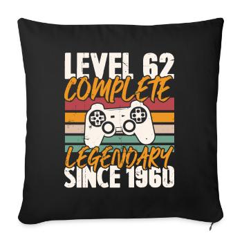Niveau 62 Complet Vintage Anniversaire 62 Ans - Housse de coussin décorative 45 x 45 cm - noir - Devant