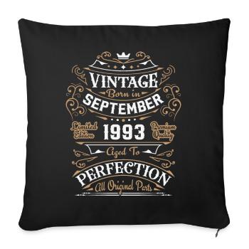 Retro Vintage Birthday Gift September 1993 - Sofa pillowcase 17,3'' x 17,3'' (45 x 45 cm) - black - Front