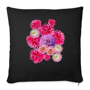 pink blossom dream blossoms pink bouquet - Sofa pillowcase 17,3'' x 17,3'' (45 x 45 cm) - black - Front