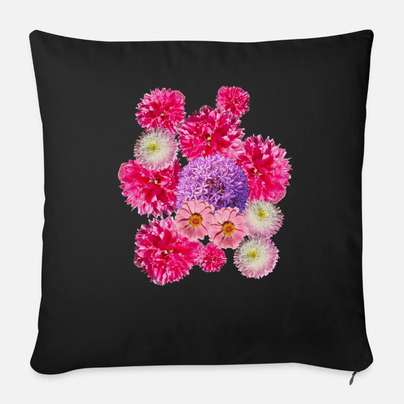 pink blossom dream blossoms pink bouquet - Sofa pillowcase 17,3'' x 17,3'' (45 x 45 cm) - black