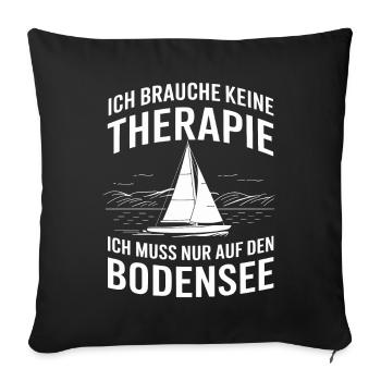 Segeln auf dem Bodensee - Sofakissenbezug 45 x 45 cm - Schwarz - Vorne