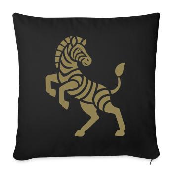 Zebra Silhouette Art Piece Minimal Design - Sofa pillowcase 17,3'' x 17,3'' (45 x 45 cm) - black - Front