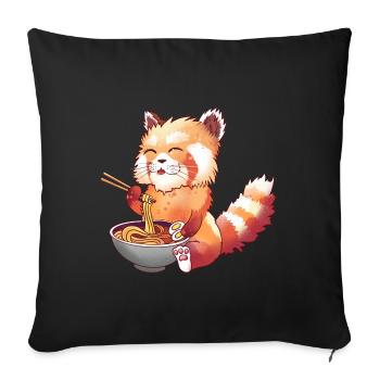 Red Panda Ramen - Sofa pillowcase 17,3'' x 17,3'' (45 x 45 cm) - black - Front