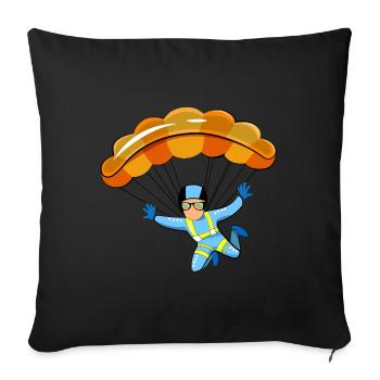 Paragliding Illustration - Sofa pillowcase 17,3'' x 17,3'' (45 x 45 cm) - black - Front