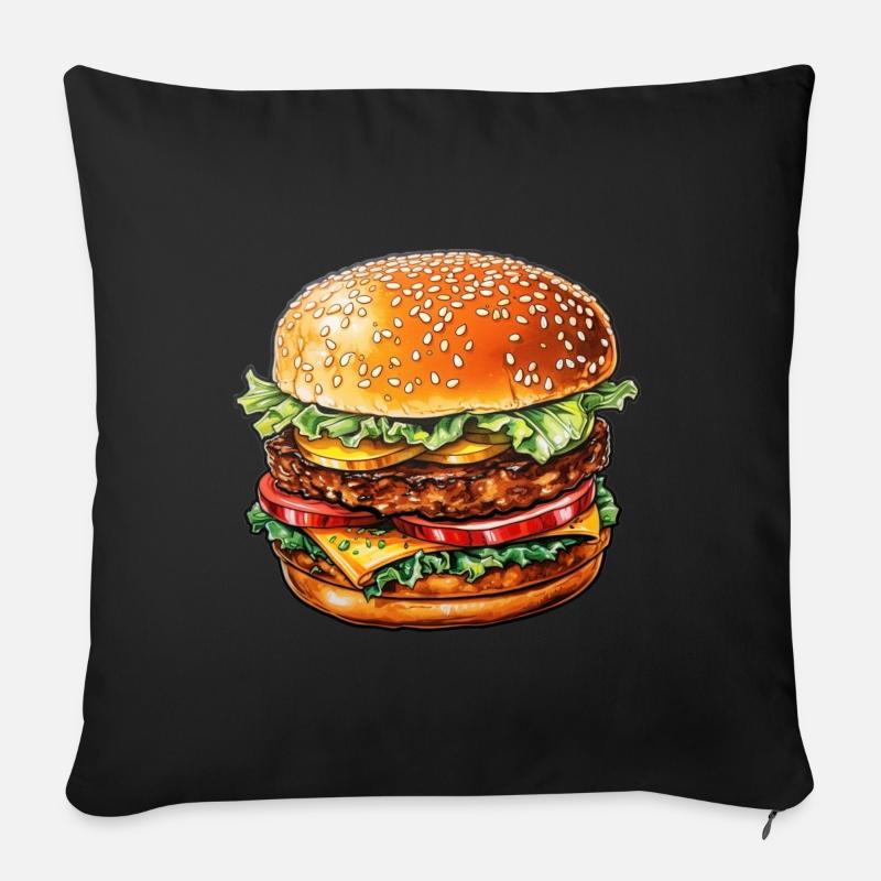 Burger - Sofakissenbezug 45 x 45 cm - Schwarz