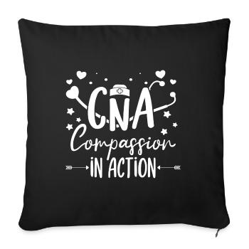 CNA Nursing Quotes Certified Nurse Assistant Gifts - Sofa pillowcase 17,3'' x 17,3'' (45 x 45 cm) - black - Front
