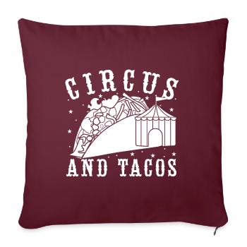 Circus Graphic Circus And Tacos Circus Performer - Sofa pillowcase 17,3'' x 17,3'' (45 x 45 cm) - burgundy - Front