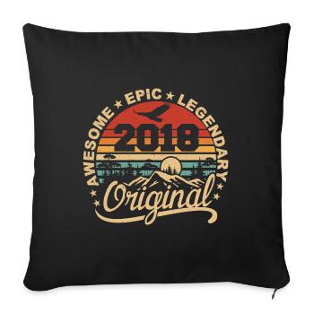 Original 2018 Retro 2018 Geburtstagsgeschenk - Sofakissenbezug 45 x 45 cm - Schwarz - Vorne