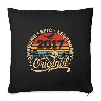 Original 2017 Geburtstagsgeschenk 2017 Retro 2017 - Sofakissenbezug 45 x 45 cm - Schwarz - Vorne