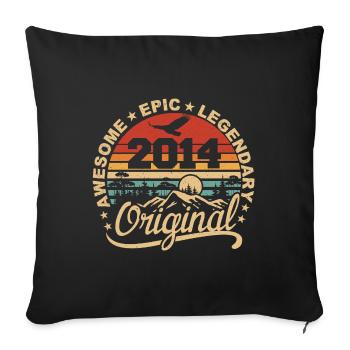 Original 2014 Cadeau Anniversaire 2014 Rétro 2014 - Housse de coussin décorative 45 x 45 cm - noir - Devant