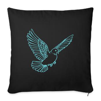 Silhouette Bird Cadeau Pigeon Voyageur Colombe Fancier - Housse de coussin décorative 45 x 45 cm - noir - Devant
