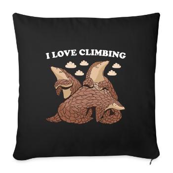 J’adore grimper au pangolin - Housse de coussin décorative 45 x 45 cm - noir - Devant