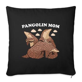 Pangolin Mom Pangolin - Sofa pillowcase 17,3'' x 17,3'' (45 x 45 cm) - black - Front