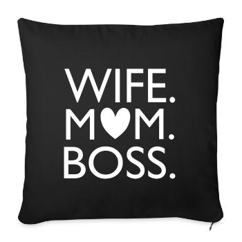 femme maman - Housse de coussin décorative 45 x 45 cm - noir - Devant