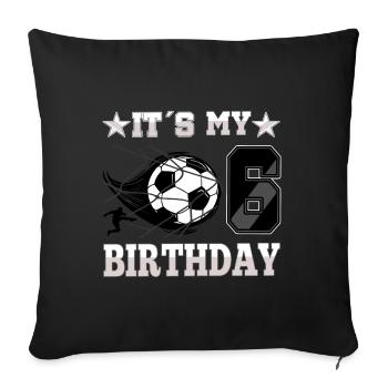6th birthday Boy Soccer 6 Years Old Gifts - Sofa pillowcase 17,3'' x 17,3'' (45 x 45 cm) - black - Front