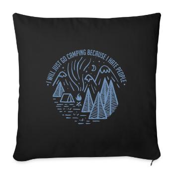 Camping Nature Tents - Sofa pillowcase 17,3'' x 17,3'' (45 x 45 cm) - black - Front