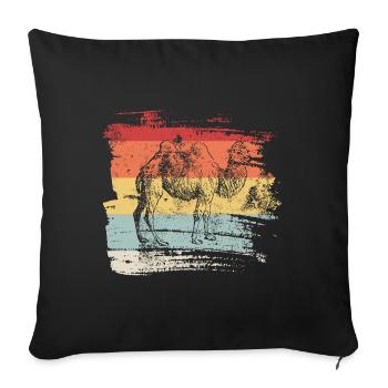 camel - Sofa pillowcase 17,3'' x 17,3'' (45 x 45 cm) - black - Front