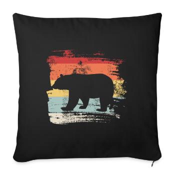 Ours canada cadeau gros ours ours brun protection des animaux - Housse de coussin décorative 45 x 45 cm - noir - Devant