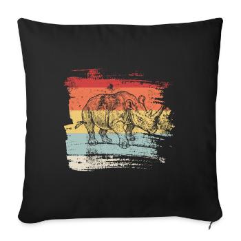 Rhino Rhino Gift - Sofa pillowcase 17,3'' x 17,3'' (45 x 45 cm) - black - Front