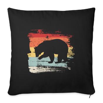 Ours ours brun - Housse de coussin décorative 45 x 45 cm - noir - Devant
