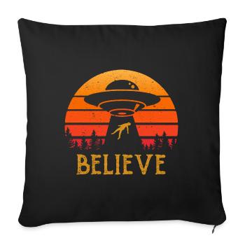 Retro UFO Alien Abduction Vintage Gift - Sofa pillowcase 17,3'' x 17,3'' (45 x 45 cm) - black - Front