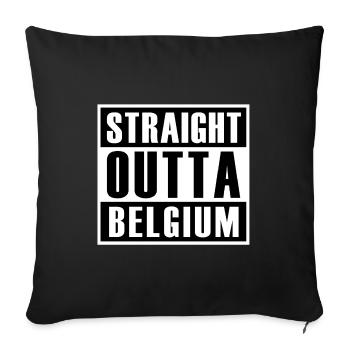 Straight Outta Belgium - Sofa pillowcase 17,3'' x 17,3'' (45 x 45 cm) - black - Front