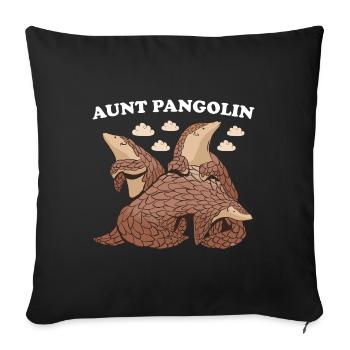 Tante Pangolin - Housse de coussin décorative 45 x 45 cm - noir - Devant