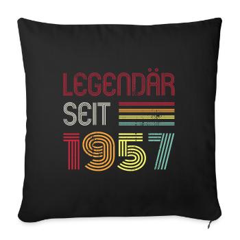 Legendär Seit 1957 Jahr Retro 57er Jahrgang - Sofakissenbezug 45 x 45 cm - Schwarz - Vorne