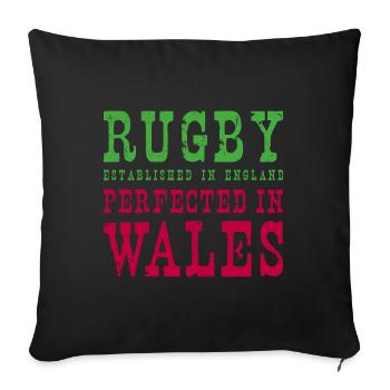 Rugby Perfected In Wales Rugby - Sofakissenbezug 45 x 45 cm - Schwarz - Vorne