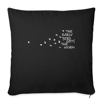 The early bird The flock of birds The gift idea - Sofa pillowcase 17,3'' x 17,3'' (45 x 45 cm) - black - Front