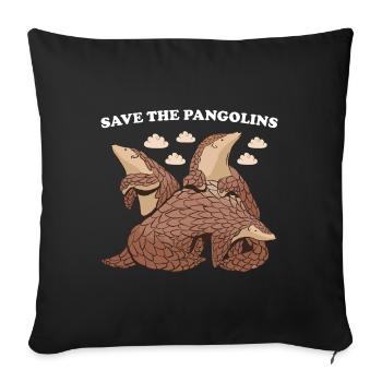 Save The Pangolins Pangolin - Sofa pillowcase 17,3'' x 17,3'' (45 x 45 cm) - black - Front