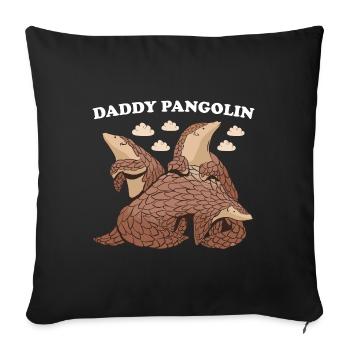 Daddy Pangolin - Sofa pillowcase 17,3'' x 17,3'' (45 x 45 cm) - black - Front