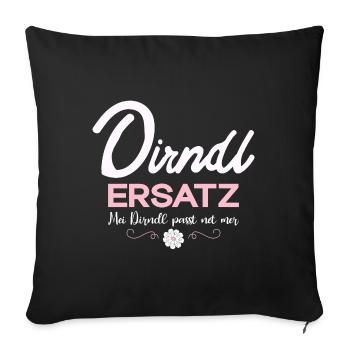 Damen Dirndl Ersatz Trachten Ersatz Bluse Kirmes - Sofakissenbezug 45 x 45 cm - Schwarz - Vorne